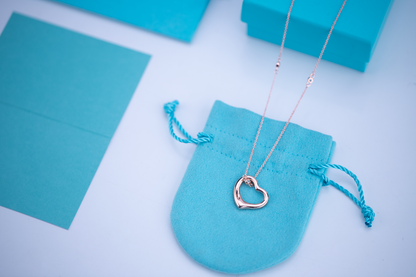 [Lioran]OPEN HEART PEDANT PINK GOLD NECKLACE