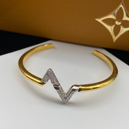 [⭐Lioran]VOLTE UPSITE DOWN DIAMOND GOLD OPEN BRACELET