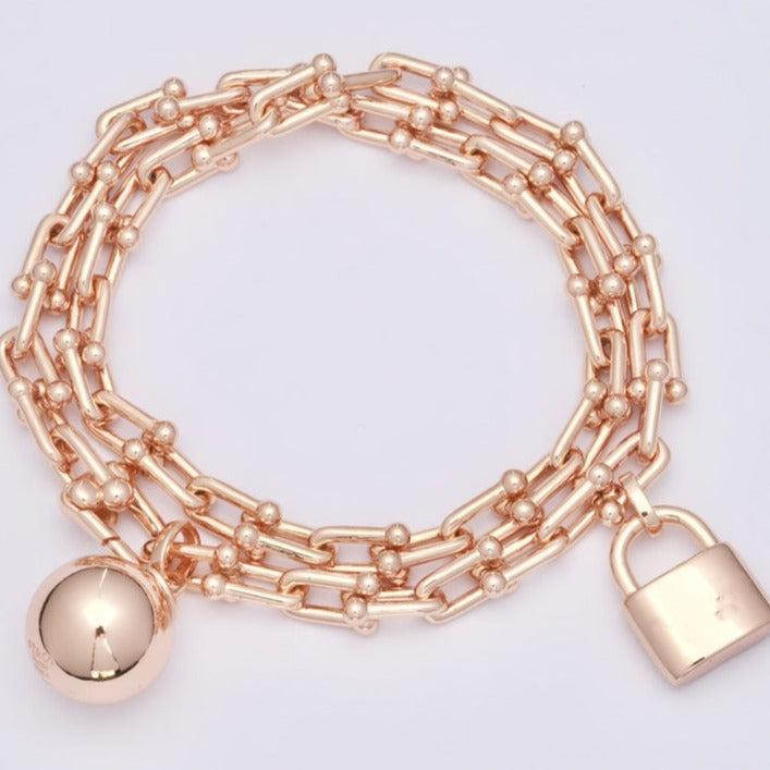[Lioran]HARDWEAR WRAP PINK GOLD BRACELET