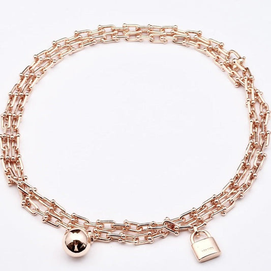 [Lioran]HARDWEAR PINK GOLD WRAP NECKLACE