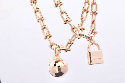 [Lioran]HARDWEAR PINK GOLD WRAP NECKLACE