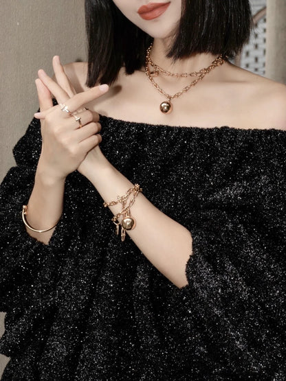 [Lioran]HARDWEAR PINK GOLD WRAP NECKLACE