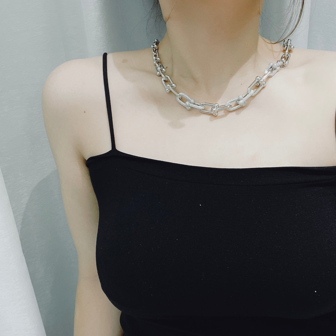 [Lioran]HARDWEAR NECKLACE DIAMOND PAVED
