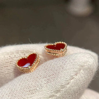 [⭐Lioran]HEART CARNELIAN STUD EARRINGS