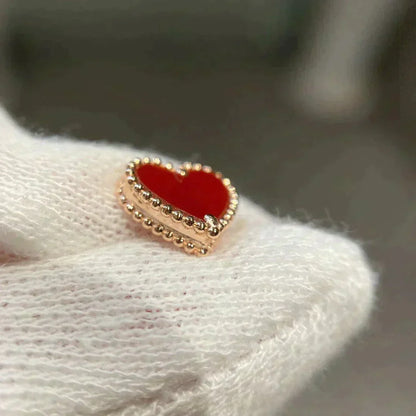 [⭐Lioran]HEART CARNELIAN STUD EARRINGS
