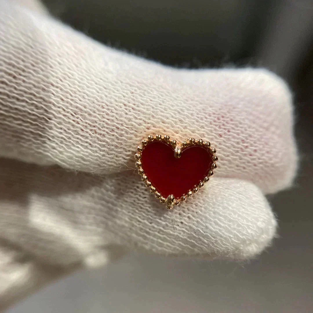 [⭐Lioran]HEART CARNELIAN STUD EARRINGS