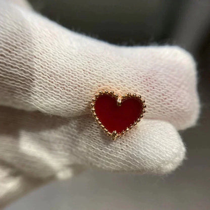 [⭐Lioran]HEART CARNELIAN STUD EARRINGS