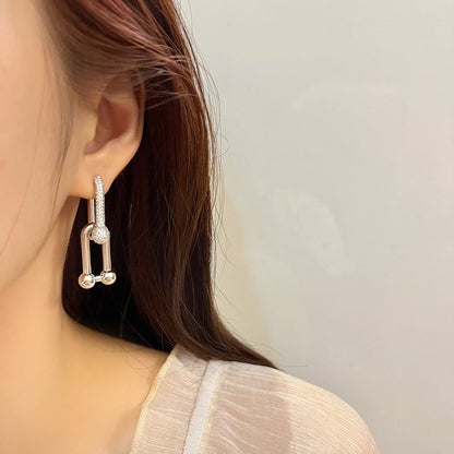 [Lioran]HARDWEAR DROP DIAMONDS EARRINGS