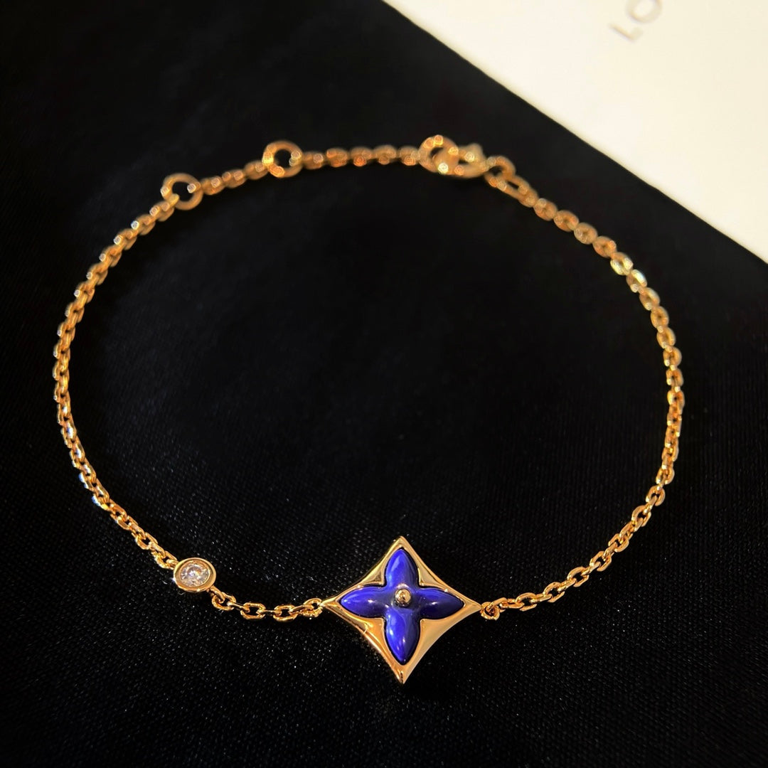 [⭐Lioran]COLOR STAR PINK GOLD DIAMOND BRACELET