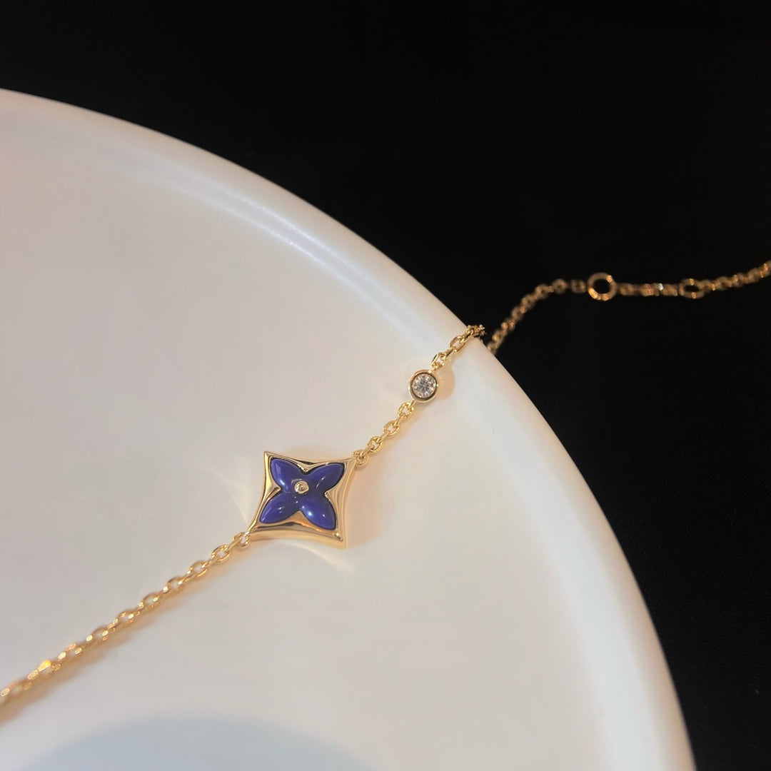 [⭐Lioran]COLOR STAR PINK GOLD DIAMOND BRACELET