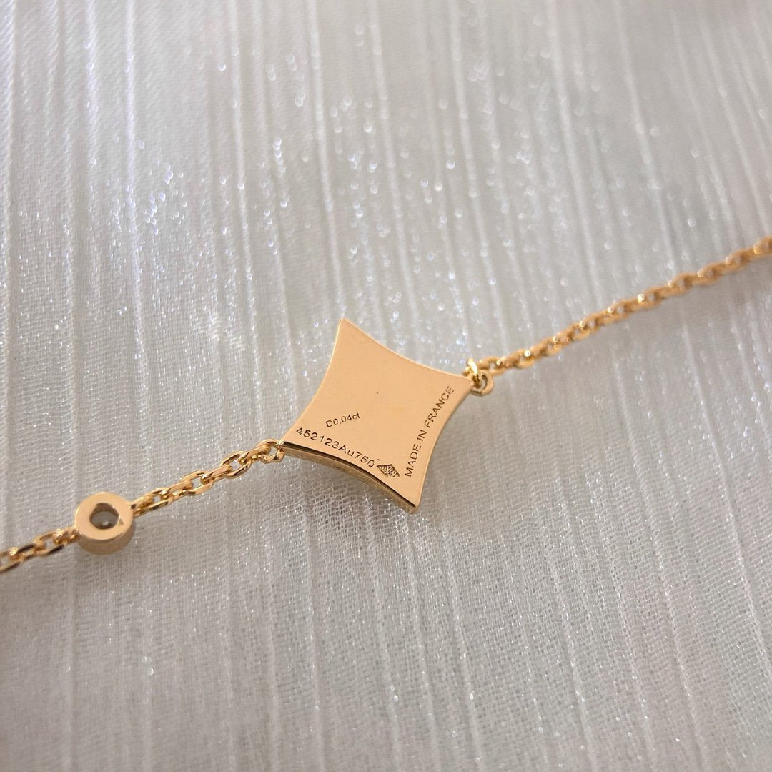 [⭐Lioran]COLOR STAR PINK GOLD DIAMOND BRACELET