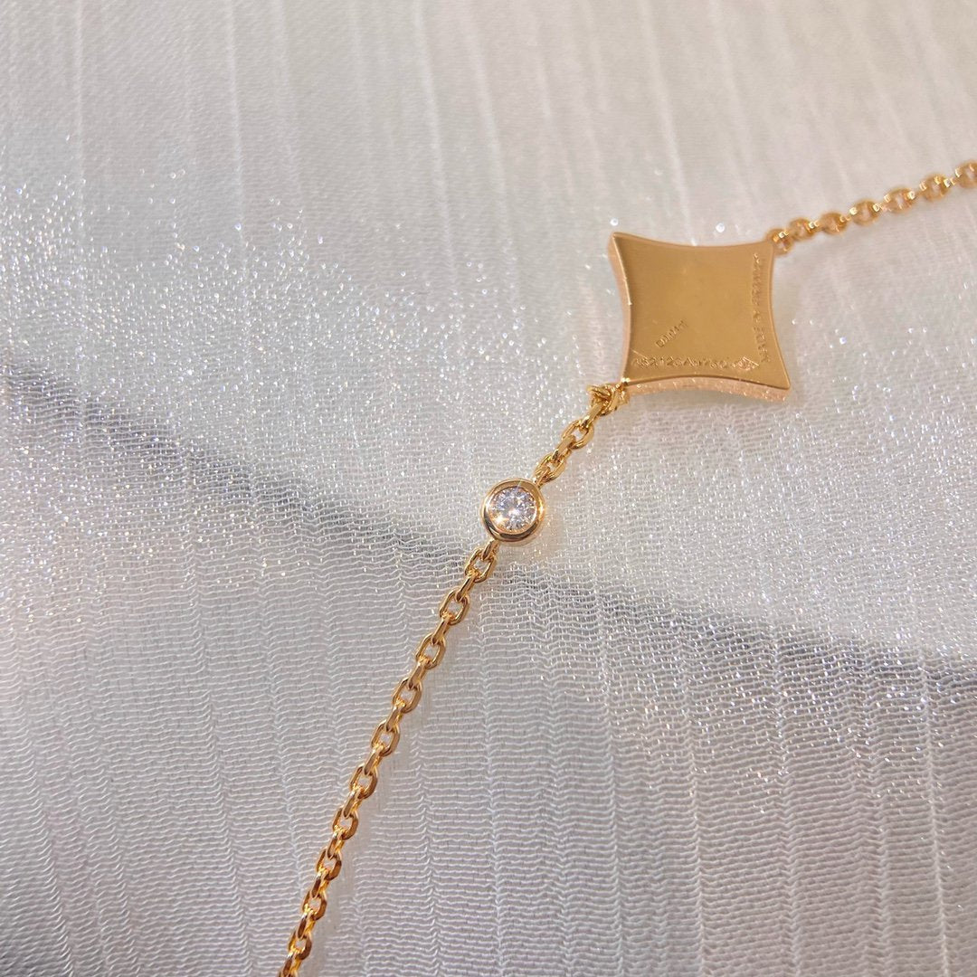 [⭐Lioran]COLOR STAR PINK GOLD DIAMOND BRACELET