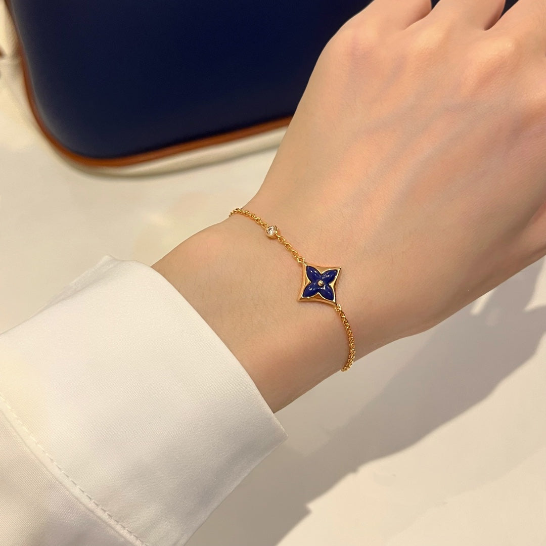 [⭐Lioran]COLOR STAR PINK GOLD DIAMOND BRACELET