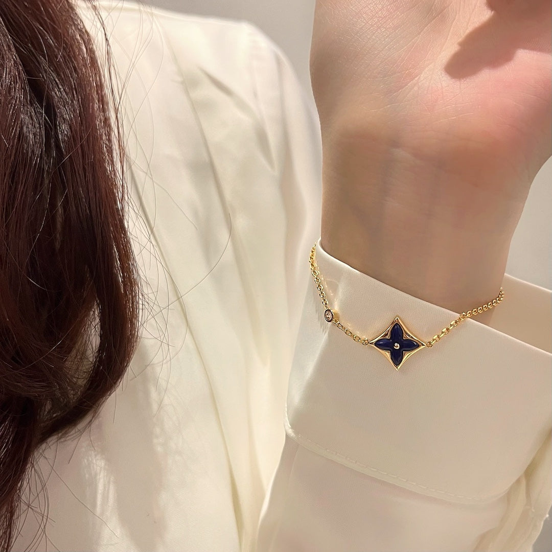[⭐Lioran]COLOR STAR PINK GOLD DIAMOND BRACELET