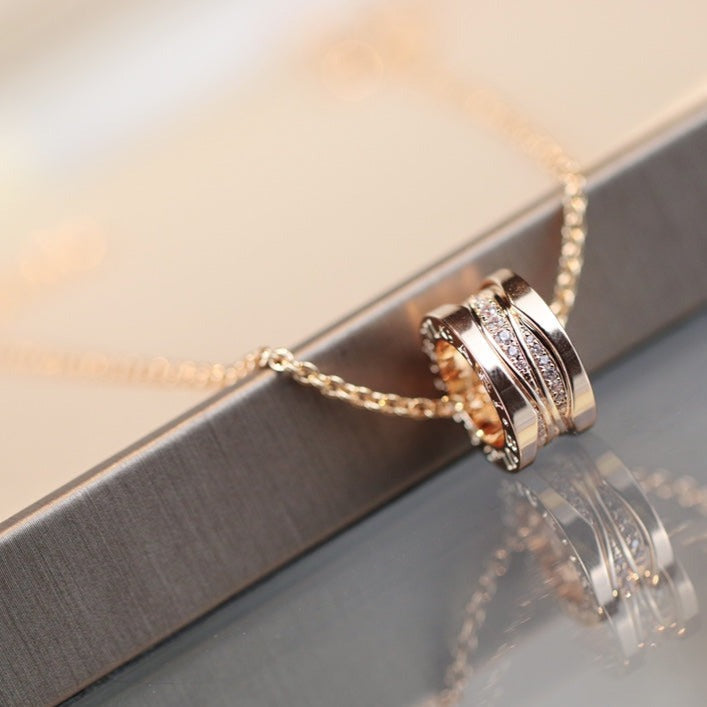 [⭐Lioran]ZERO 1 PINK GOLD DIAMOND NECKLACE