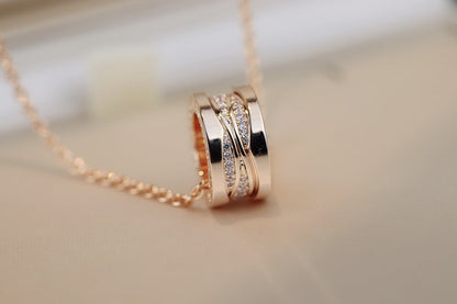 [⭐Lioran]ZERO 1 PINK GOLD DIAMOND NECKLACE