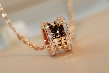 [⭐Lioran]ZERO 1 ROCK PEDANT PINK GOLD NECKLACE
