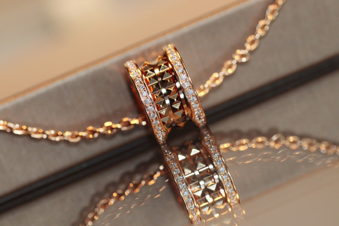 [⭐Lioran]ZERO 1 ROCK PEDANT PINK GOLD NECKLACE