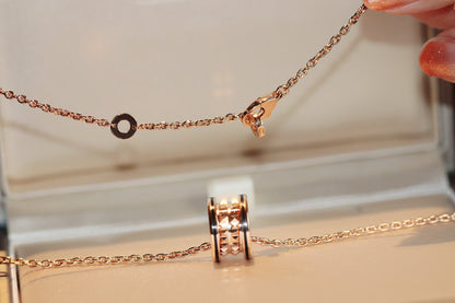 [⭐Lioran]ZERO 1 ROCK PEDANT PINK GOLD BLACK NECKLACE