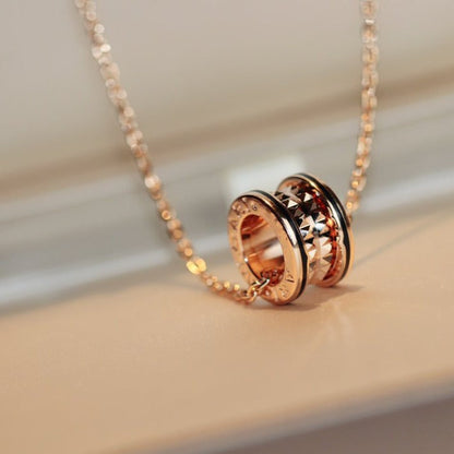 [⭐Lioran]ZERO 1 ROCK PEDANT PINK GOLD BLACK NECKLACE