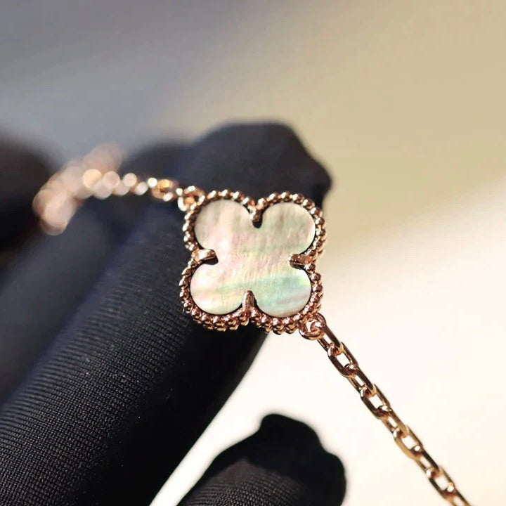 [⭐Lioran]CLOVER 20 MOTIFS DARK MOP DIAMOND  NECKLACE