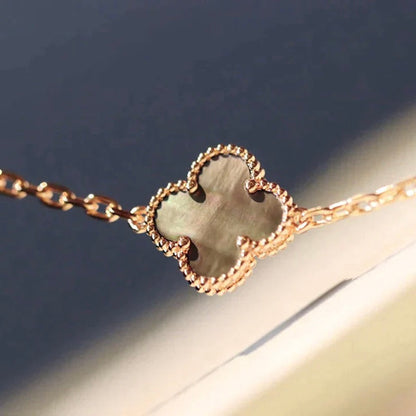 [⭐Lioran]CLOVER 20 MOTIFS DARK MOP DIAMOND  NECKLACE