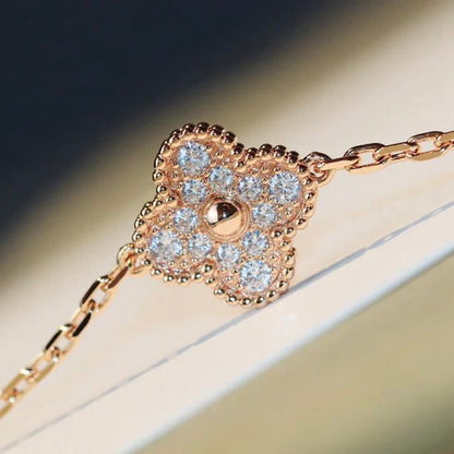 [⭐Lioran]CLOVER 20 MOTIFS DARK MOP DIAMOND  NECKLACE