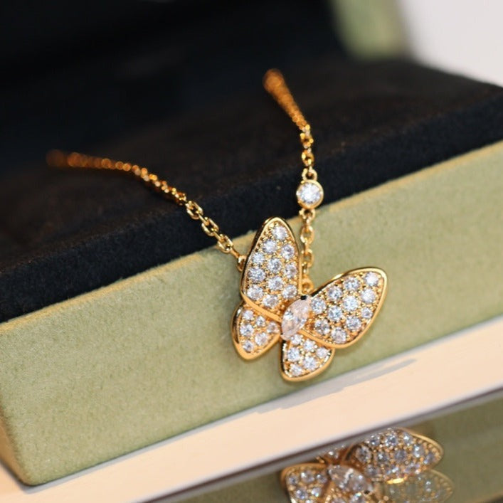 [⭐Lioran]BUTTERFLY DIAMOND NECKLACE
