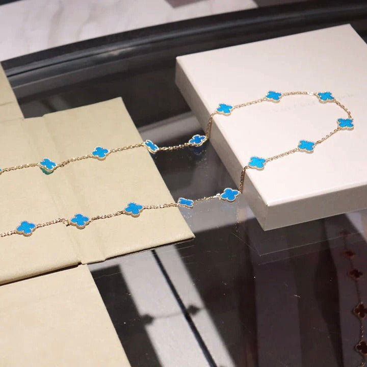 [⭐Lioran]CLOVER 20 MOTIFS TURQUOISE GOLD