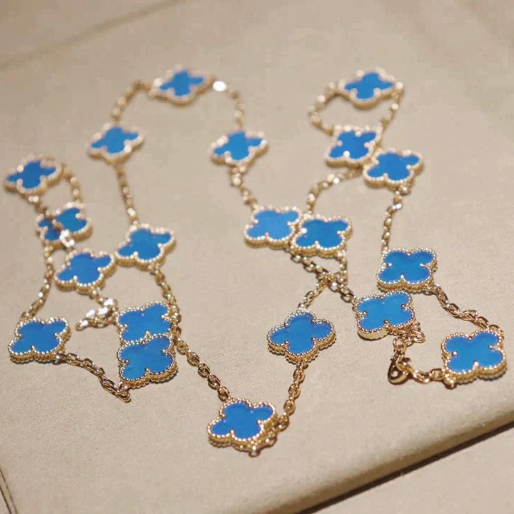 [⭐Lioran]CLOVER 20 MOTIFS TURQUOISE GOLD