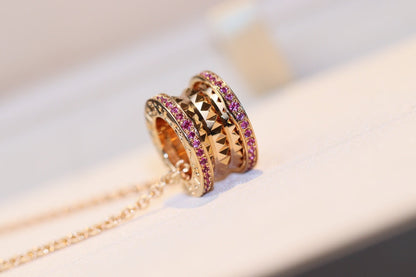 [⭐Lioran]ZERO 1 ROCK PINK GOLD PINK DIAMOND NECKLACE