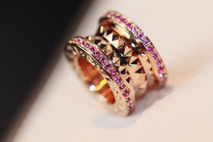 [⭐Lioran]ZERO 1 ROCK PINK GOLD PINK DIAMOND NECKLACE