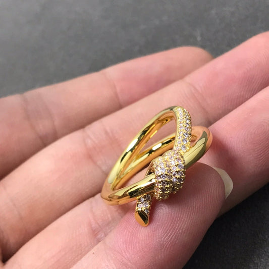 [Lioran]KNOT RING DOUBLE ROW DIAMOND