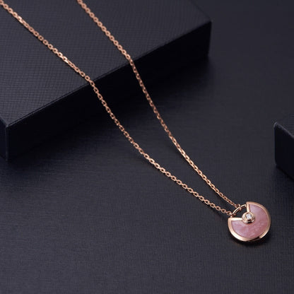 [⭐Lioran]AMULETTE ROSE GOLD PINK MOP NECKLACE