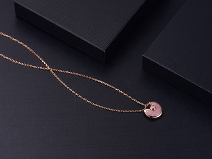 [⭐Lioran]AMULETTE ROSE GOLD PINK MOP NECKLACE