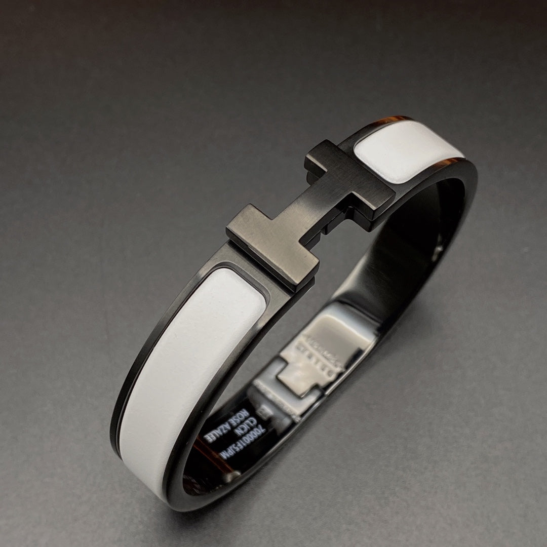 [⭐Lioran]H BRACELET 12MM BLACK WHITE CERAMIC