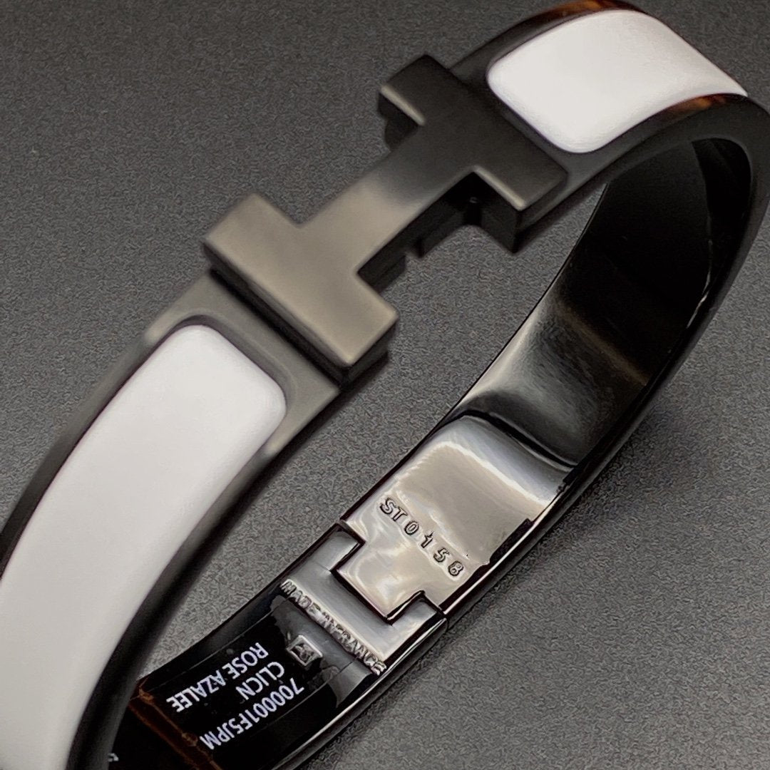 [⭐Lioran]H BRACELET 12MM BLACK WHITE CERAMIC