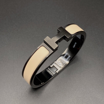 [⭐Lioran]H BRACELET 12MM BLACK BEIGE CERAMIC