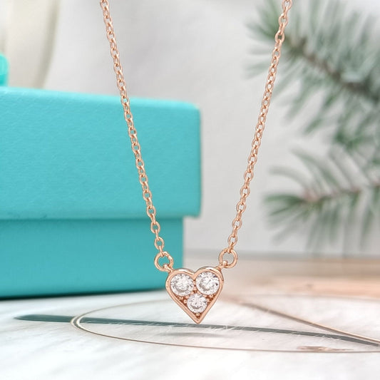 [Lioran]HEART 3 DIAMONDS PEDANT NECKLACE