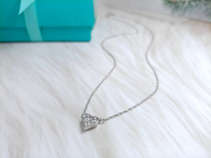[Lioran]HEART 3 DIAMONDS PEDANT NECKLACE