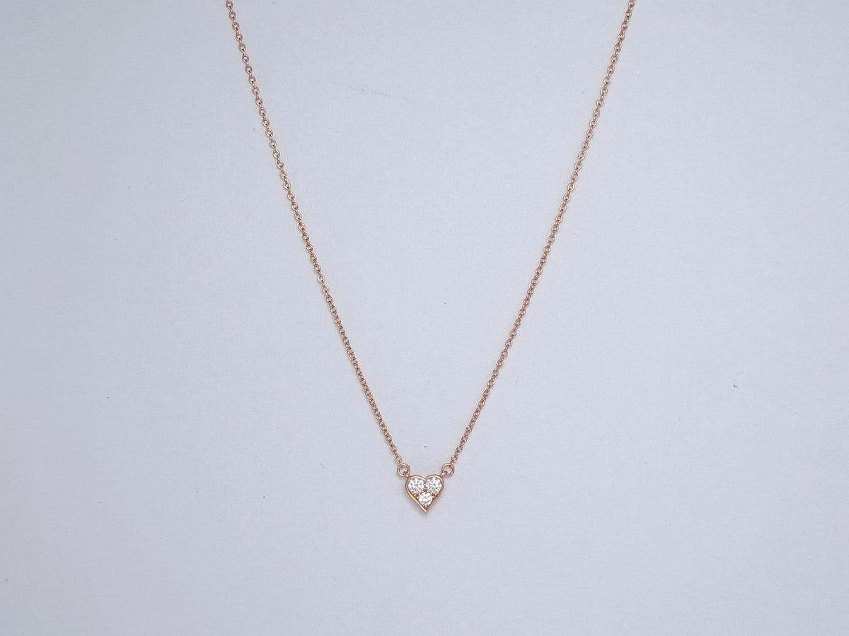 [Lioran]HEART 3 DIAMONDS PEDANT NECKLACE