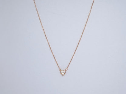 [Lioran]HEART 3 DIAMONDS PEDANT NECKLACE