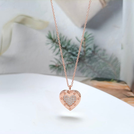 [Lioran]HEART DIAMONDS PEDANT NECKLACE