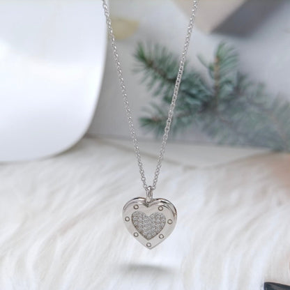 [Lioran]HEART DIAMONDS PEDANT NECKLACE