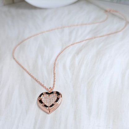[Lioran]HEART DIAMONDS PEDANT NECKLACE