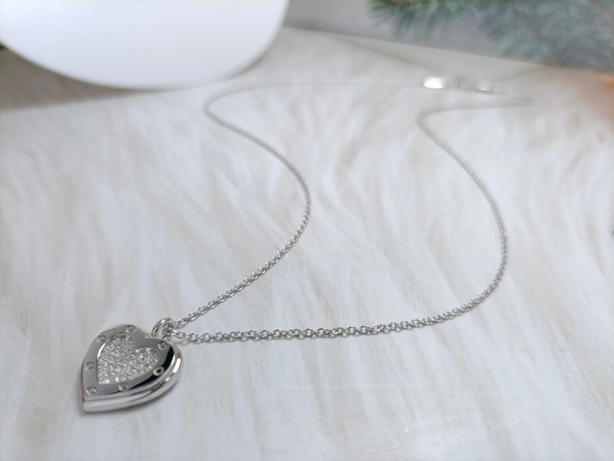 [Lioran]HEART DIAMONDS PEDANT NECKLACE