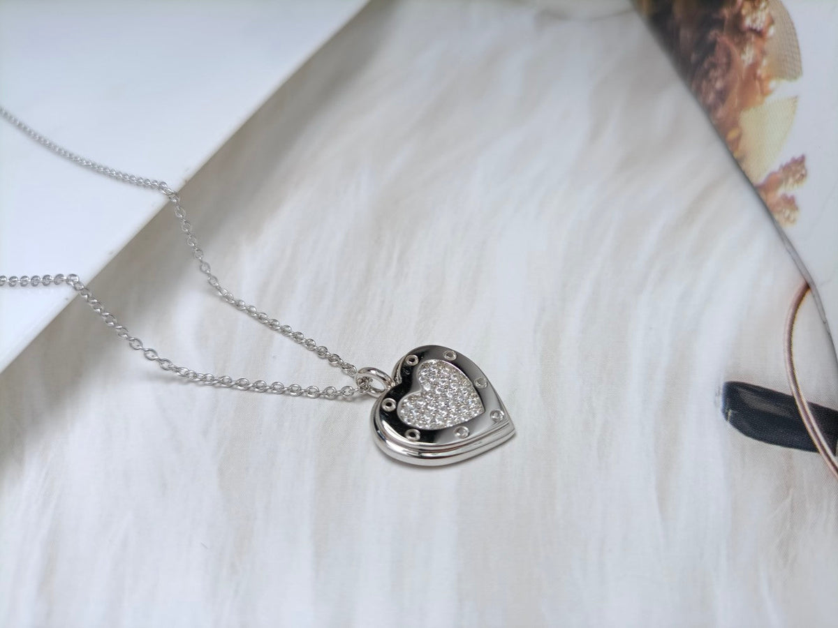 [Lioran]HEART DIAMONDS PEDANT NECKLACE