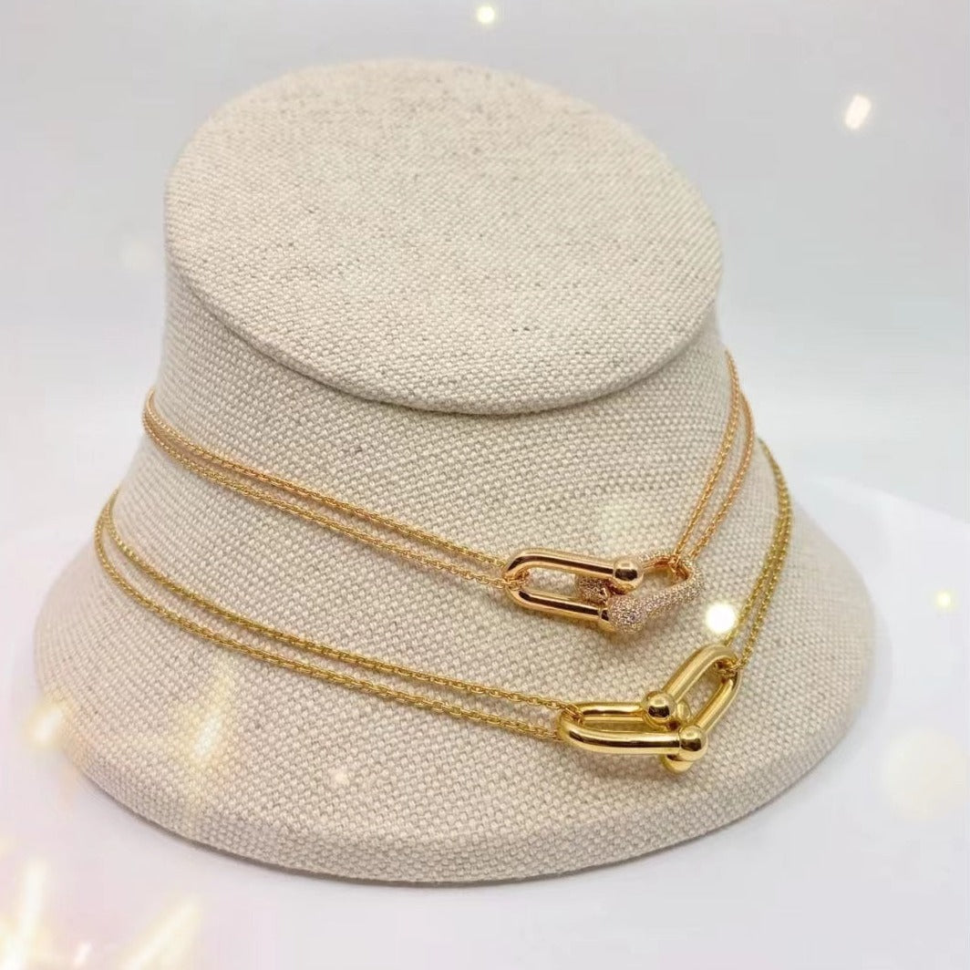 [Lioran]HARDWEAR GOLD DOUBLE LINK NECKLACE