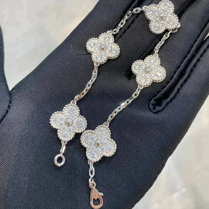 [⭐Lioran] CLOVER 5 MOTIF FULL DIAMOND BRACELET COLLECTION