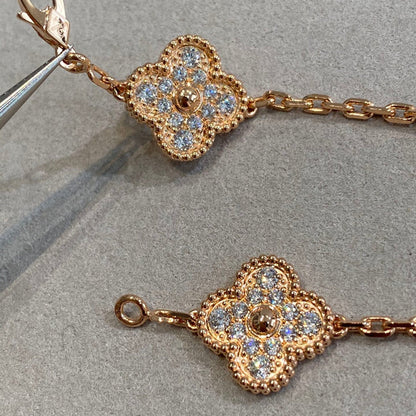 [⭐Lioran] CLOVER 5 MOTIF FULL DIAMOND BRACELET COLLECTION